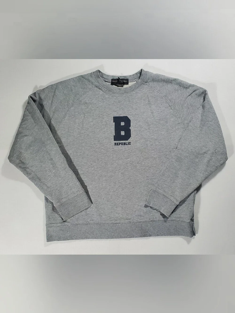 Vintage 90s Banana Republic Collegiate Crewneck Sweatshirt Gray Size M